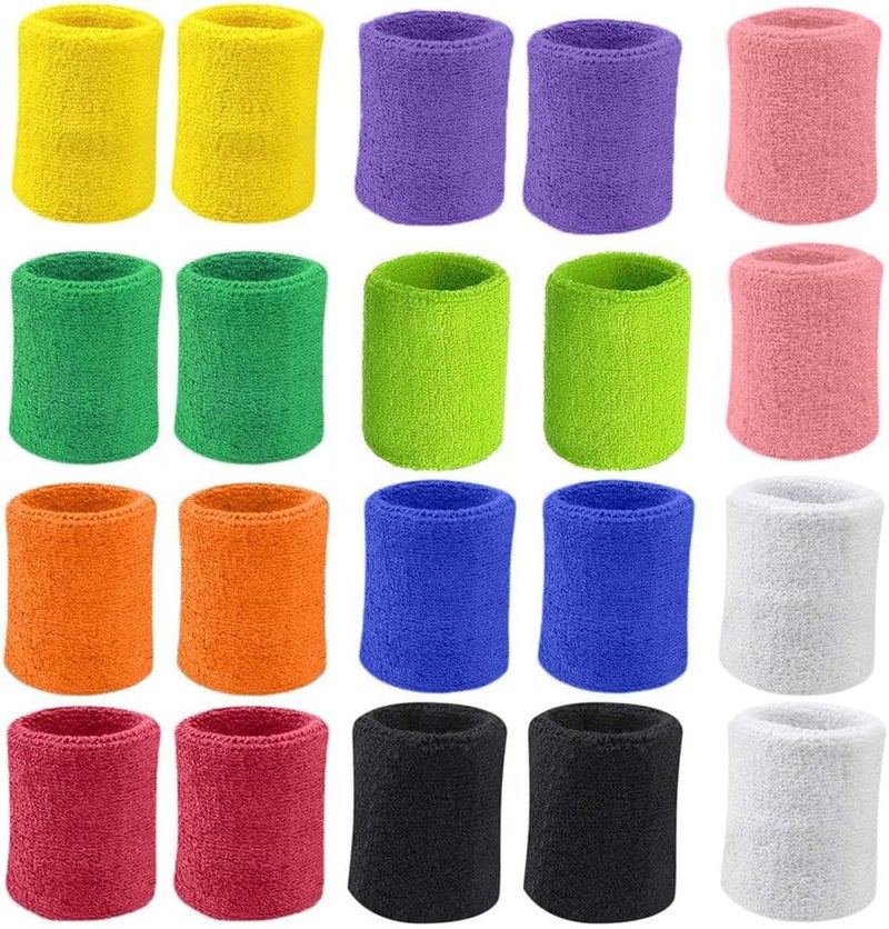 SOCOBIC Wrist Bands for Sweat 10 Pairs Wrist Sweatbands Sweat Absorbing Cotton Terry for Men & Women, Tennis Wristbands Wrist Sweat Bands Perfect for Tennis,Sport, Basketball,Gym,Running - Image 1